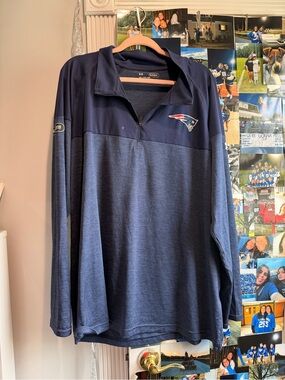 Under Armour Navy and Dark Blue Patriots Half-Zip Pullover
